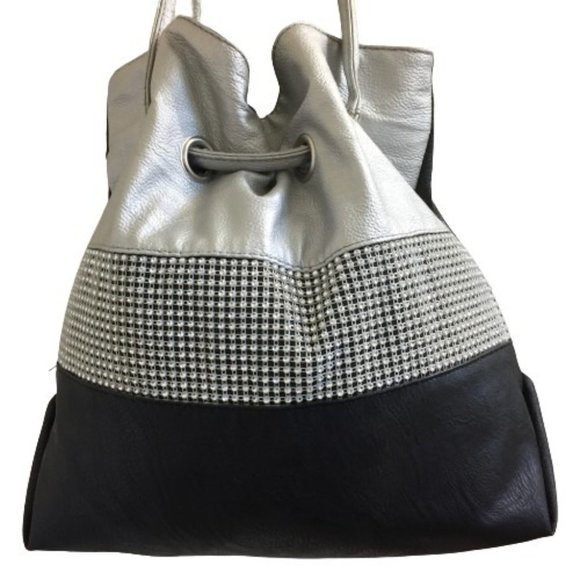 Silver & Black Sparkling Ladies Handbag - Picture 14 of 14